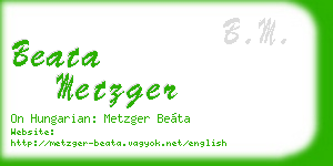 beata metzger business card